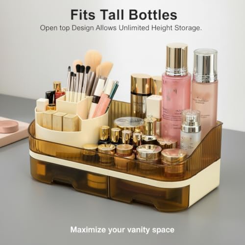 Makeup Organizer Countertop with Dual Drawers