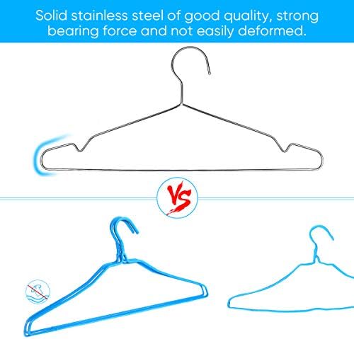 Fayleeko Wire Coat Hangers 120 Pack Strong Heavy Duty Stainless Steel Metal Ultra Thin Space Saving Clothes Hangers 16.5 Inch