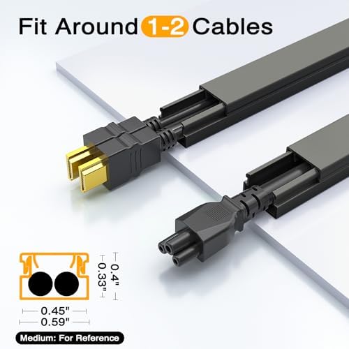Delamu 157in Cord Covers for Wires on Wall, Cord Hider for 1 Cord, Paintable Cable Hider, Cable Management Wire Covers f