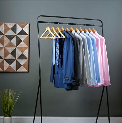 20 Pack Premium Wooden Suit Hangers - Smooth Natural Finish Heavy Duty Wood Coat Hangers - 360 Swivel Hook and Notches Clothes Hangers with Non Slip Pants Bar for Shirt, Jacket, Pant, Dress Hangers