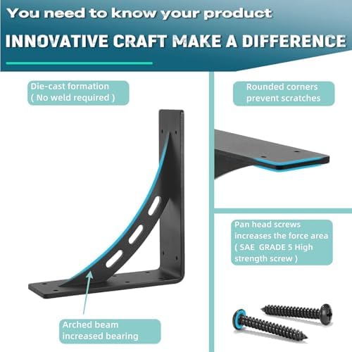 30 inch x 18.8 inch Heavy Duty Shelf Brackets , Metal Mantel Brackets (Set of 2) Fireplace Mantel Brackets - Countertop 