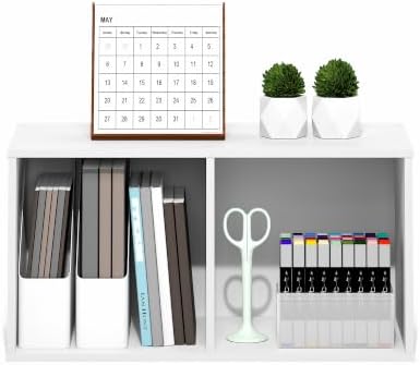 Furinno LUDER Book Shelf, 2-Cube Bookshelf, Bookcase, White