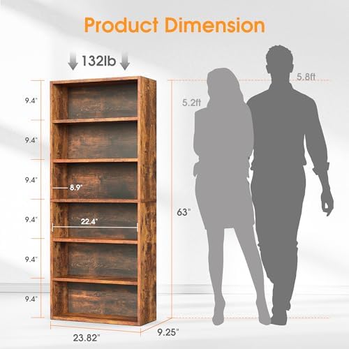 Sweetcrispy Tall Bookshelf, Book Shelf, Storage Organizer