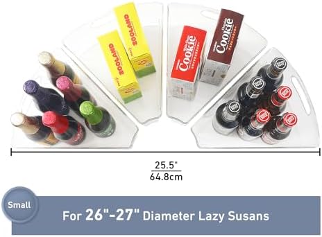 Leeden Lazy Susan Cabinet Organizer, 1/8 Wedge Bins for 26in, 4 Pack