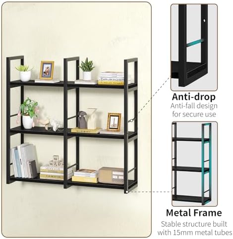 Wall Shelves, 31.5 Inch Floating Shelves for Books and Home Decor, Large Wood Wall Mounted Shelves for Office Bedroom La