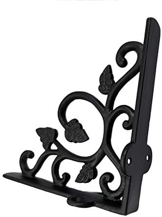 Adonai Hardware "Meshezaheel" Antique Iron Shelf Bracket (Supplied as 8 Pieces per Pack) - Black Powder Coated