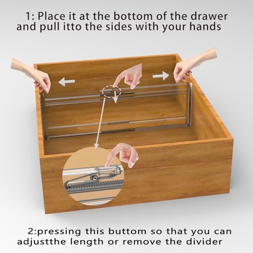 5 Pack 6" High Clear Adjustable Drawer Dividers Clothes,Expandable 12-20"