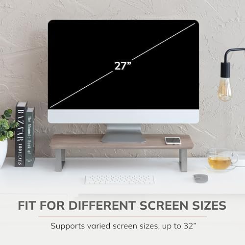 Anji Mountain Monitor Stand for Desk - Desktop Organizer & Laptop Riser, Ergonomic Monitor Riser, Space-Saving, Durable,
