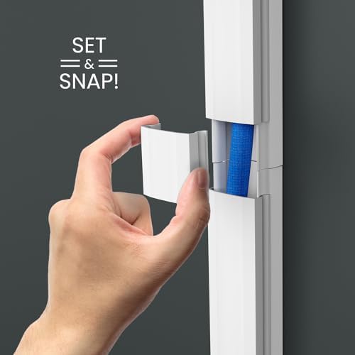 EVEO Cable Hider - 300” One-Cord Cable Raceway Wire Hider for Cable Concealer Cord Hider Cord Cover Wall Cable Hider. Wi