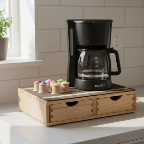 DDYURI Storage Drawer Holder for Capsules Coffee Pod K-cup Organizer /2 Drawers for Counter Organization for Kitchen Ute