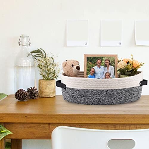 2 Pack Small Cotton Rope Woven Basket Toilet Paper Baskets for Organizing Decorative Basket for Boho Decor Small Storage