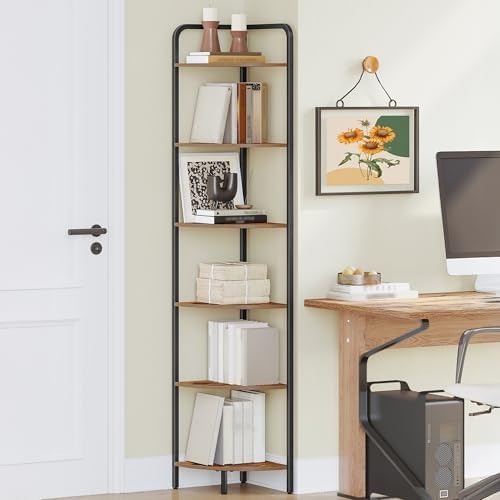 Hzuaneri Corner Shelf Stand Corner Bookshelf Standing Shelf Plant Shelf