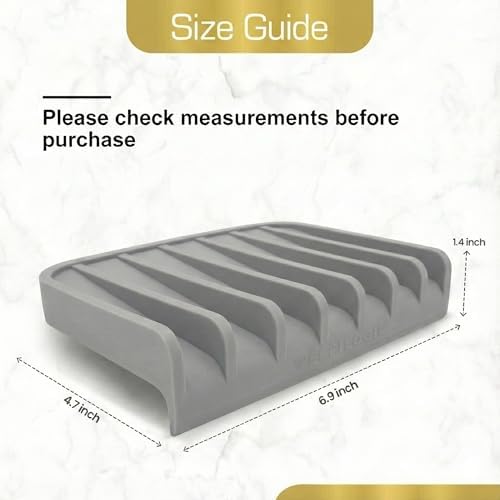 Effilogic Silicone Sponge Holder, Soap Dish, Self Draining Kitchen Sink Organizer, Kitchen Accessories, Medium Grey