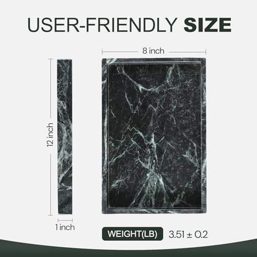 Koville Natural Marble Tray, Coffee Table Vanity/Decorative Tray for Jewerly, Watch, Perfume Candle Storage for Bedroom/