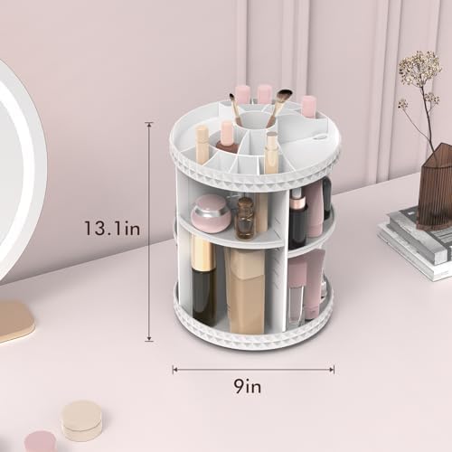 Rotating Makeup Organizer, 360° Spinning Skincare Organizers, Adjustable Layer Cosmetic Storage Lazy Susan Makeup Organi
