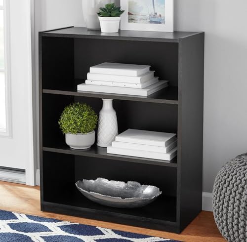 3 Shelf Bookcase, 31.5" H Small Book Shelf for Small Spaces, 3 Tier Bookshelf for Home Office and Dorm, Short Wooden Sto
