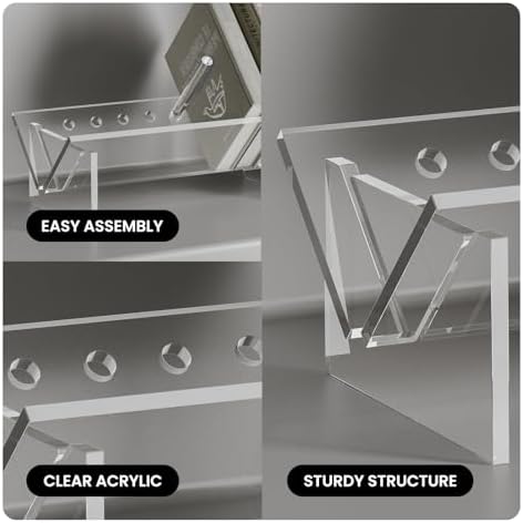 Sumerflos Acrylic Desktop Bookcase, Book Storage Organizer Bookshelves, Clear Mordern Tabletop Storage Rack for Office H