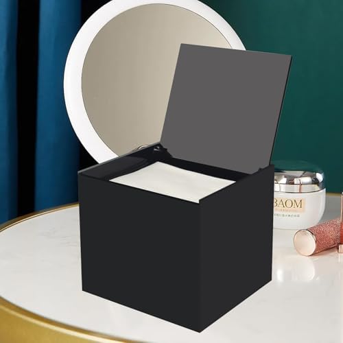 Disposable Face Facial Towel Holder Storage Box Acrylic Container, Black