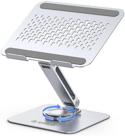ORICO Adjustable Laptop Stand with 360° Rotating Base, Aluminum ST10-Silver