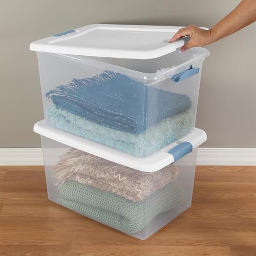 Sterilite Latching Box with Lids for Home and Office, 64 Quart, 16-Pack