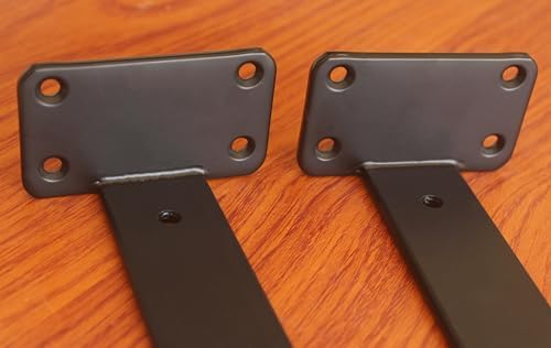 8 Pack - 9 inch Black Hidden L Shelf Bracket (1/5 Inch Thicked) Iron Floating Shelf Brackets Rustic Industrial Metal Bra