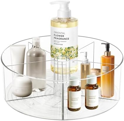 360° Rotating Makeup Organizer 11.5" Clear Turntable Lazy Susan Organizer for Vanity, Bathroom Counter, Pantry, Cabinet,