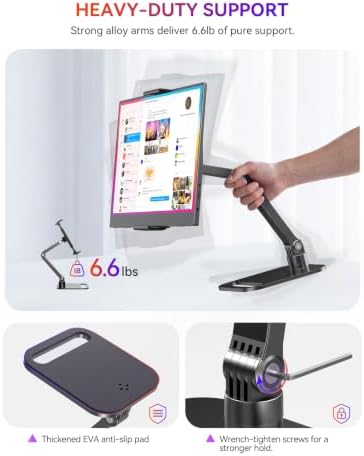 UPERFECT Portable Monitor & Tablet Stand, Heavy-Duty Carbon Steel Mount