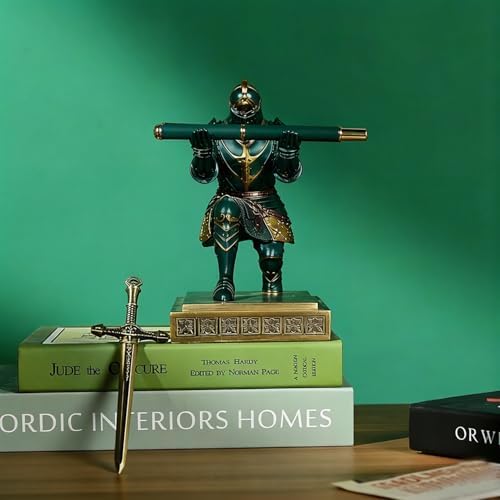 King's Guard Knight Pen Holder with a Letter Opener Desk Organizers Green