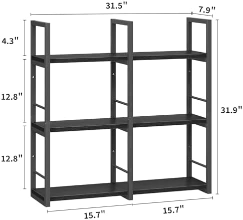 Wall Shelves, 31.5 Inch Floating Shelves for Books and Home Decor, Large Wood Wall Mounted Shelves for Office Bedroom La