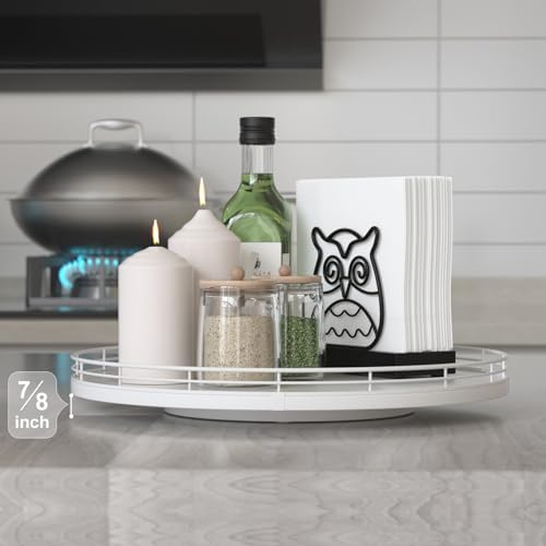 13-Inch Oak Decorative Tray for Coffee Table and Vanity, White Finish
