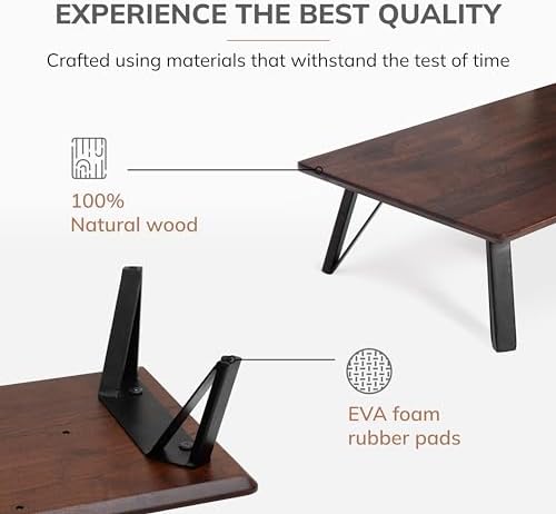 Anji Mountain Monitor Stand for Desk - Desktop Organizer & Laptop Riser, Ergonomic Monitor Riser, Space-Saving, Durable,