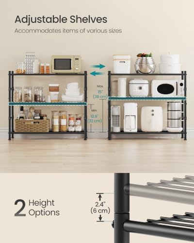 SONGMICS 3-Tier Storage Rack, Steel Wire Shelving Unit, Easy Assembly