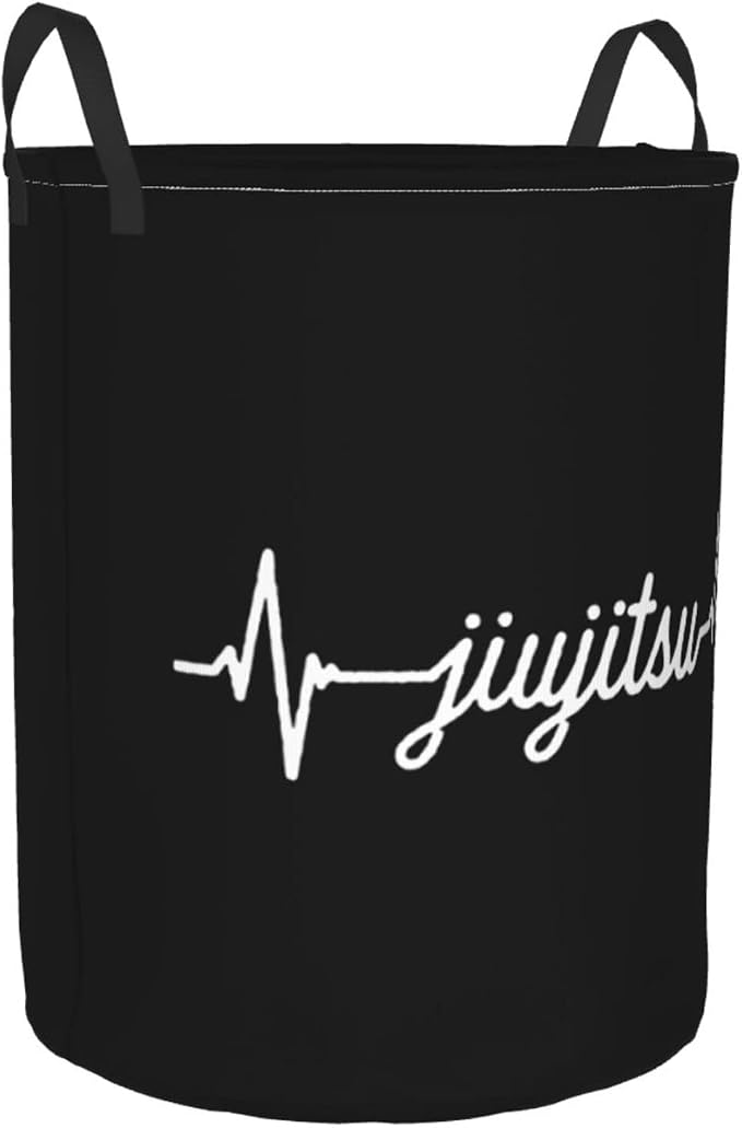 Jiu Jitsu Heartbeat-BJJ Pulse Laundry Hamper Round With Handles Laundry Hamper, For Bathroom Laundry Storage