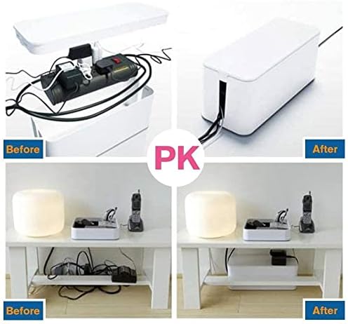 [Set of Three] Cable Management Boxes Organizer, Large Storage Wires Keeper Holder for Desk, TV, Computer, USB Hub, Syst
