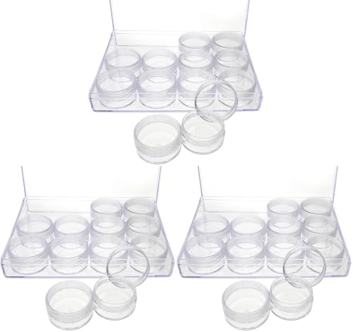 The Beadsmith Personality Case - Clear Storage Organizer Box – 6.4 x 4.8 x 1 inches - Includes 12 Small Containers with 