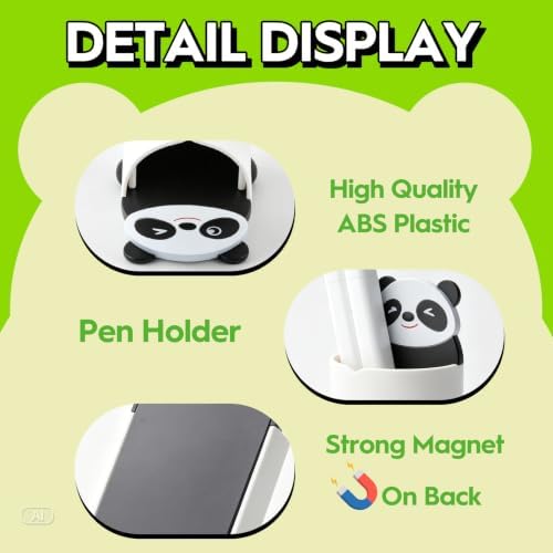 KITANIS Cute Panda Magnetic Pen Holder,2 Pack Magnetic Dry Erase Marker Holder,Magnet Storage Marker Pen Pencil Organizer for Refrigerator,Whiteboard,Locker Accessories