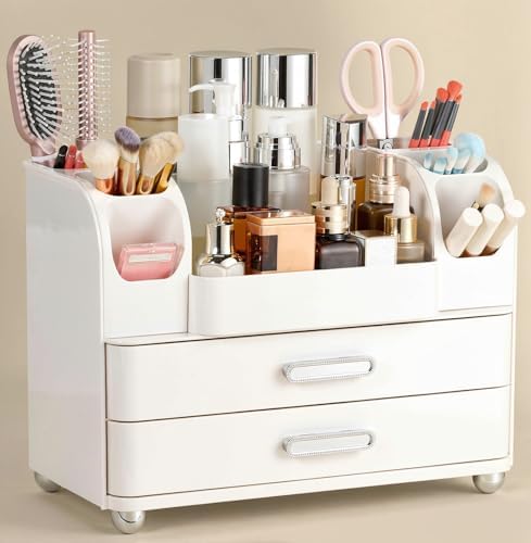 Large Makeup Organizer Countertop with Drawers, Make Up Organizer for Vanity, Makeup Storage Organizer Countertop Makeup