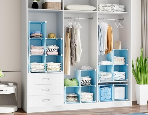 Portable Closet 6 Cube Closet Organizer and Storage Shelf Bookcase with Metal Hammer, Organizer Cabinet for Kids, Bedroo