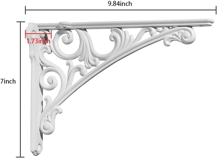 Khtumeware Shelf Bracket 10 Inch, Decorative Brackets for Shelving, Heavy Duty Vintage Ornate Shelf Bracket, Hardware In