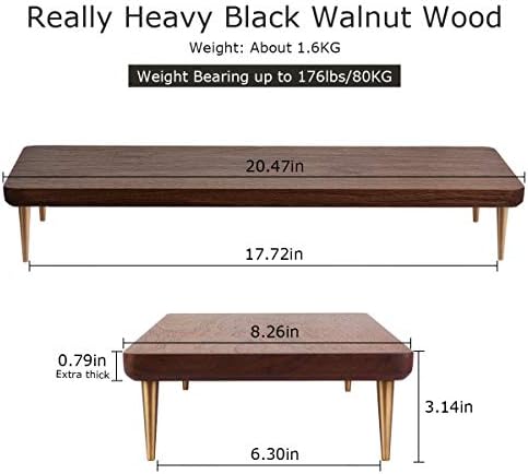 Monitor Stand Wood Riser for iMac Laptop Computer Monitor – A Sturdy Computer Stand to Elevate Your Screen and Reduce Ey