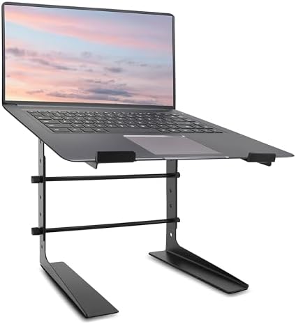 Pyle Portable Adjustable Laptop Stand - 6.3 to 10.9 Inch Anti-Slip Standing Table Monitor or Computer Desk Workstation R