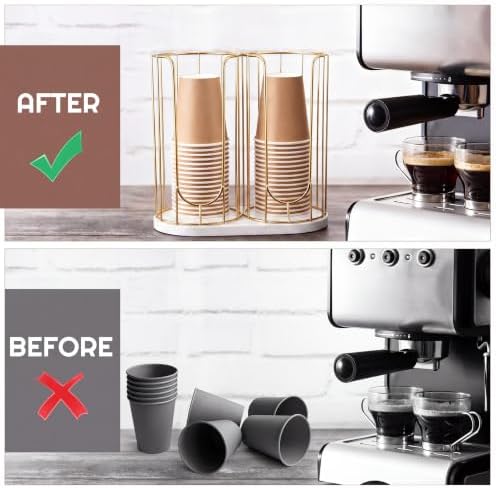 Geelin 18oz Adjustable Coffee Cup Dispenser with Wooden Base