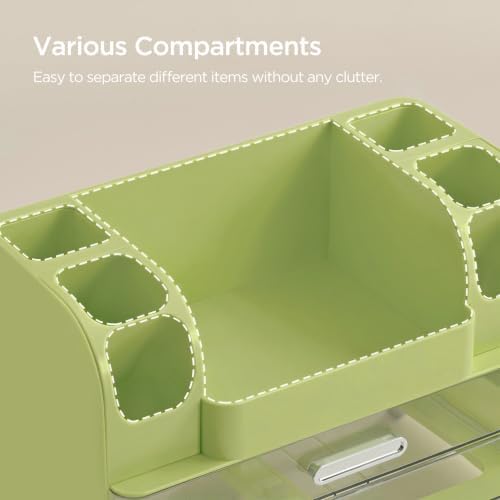 HBlife Makeup Organizer for Vanity with Brush Holder, Large Bathroom Countertop Cosmetic Organizer Skincare Storage, Eas