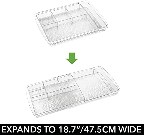 mDesign Expandable Makeup Organizer for Bathroom Drawers, Vanities, Countertops: Organize Makeup Brushes, Eyeshadow Pale