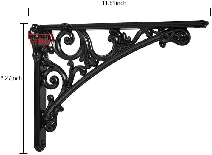 Khtumeware Shelf Bracket 12 Inch, Decorative Brackets for Shelving, Heavy Duty Vintage Ornate Shelf Bracket, Hardware In
