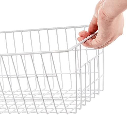 SANNO 15.7" Freezer Wire Baskets Refrigerator 4 Freezer Baskets Wire Metal Storage Basket, Modern Farmhouse Storage Orga