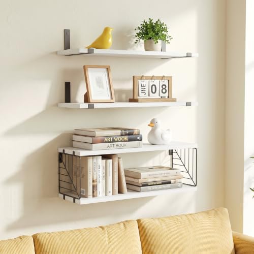 Fixwal 3+1 Tier Bathroom Floating Shelves Over Toilet, White