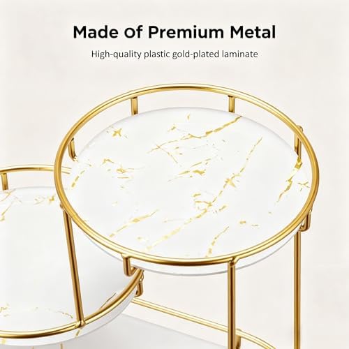 HBlife Makeup Organizer for Vanity, 3 Tier Metal Bathroom Countertop Organizers Skin Care Storage, Bathroom Counter Shel