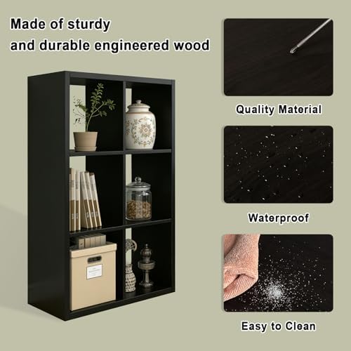 6 Cube Storage Organizer Shelf, Chocolate, 11 inch