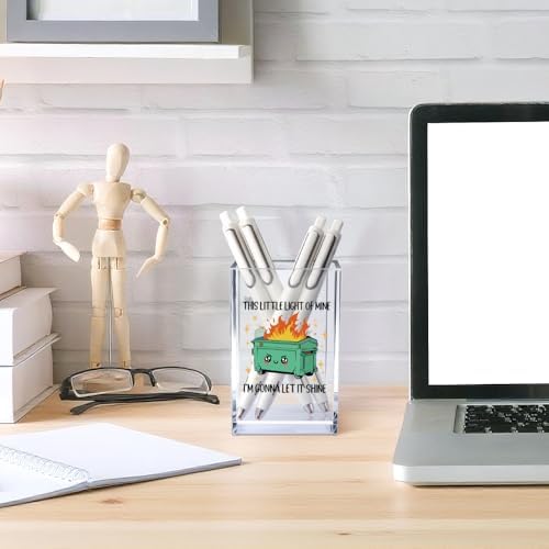 This Little Light Of Mine I'm Gonna To Let It Shine Work Pen Holder Cup, Emotional Dumpster Makeup Brush Holder, Mental Health Gifts for Colleague Boss Teacher, End Of Year Gift for Women